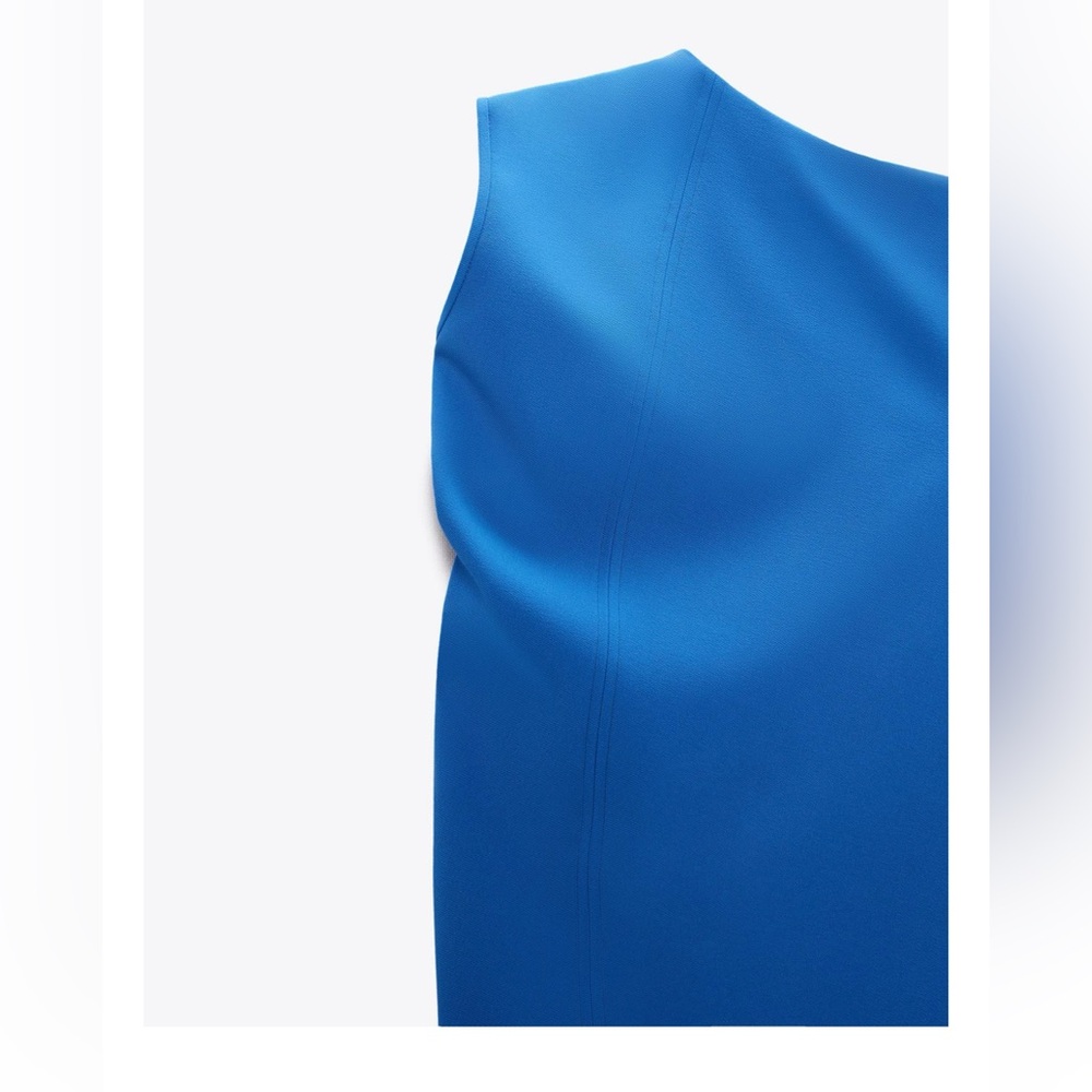 NWT ZARA Asymmetrical Top - Mid Blue - Small - Picture 4 of 14